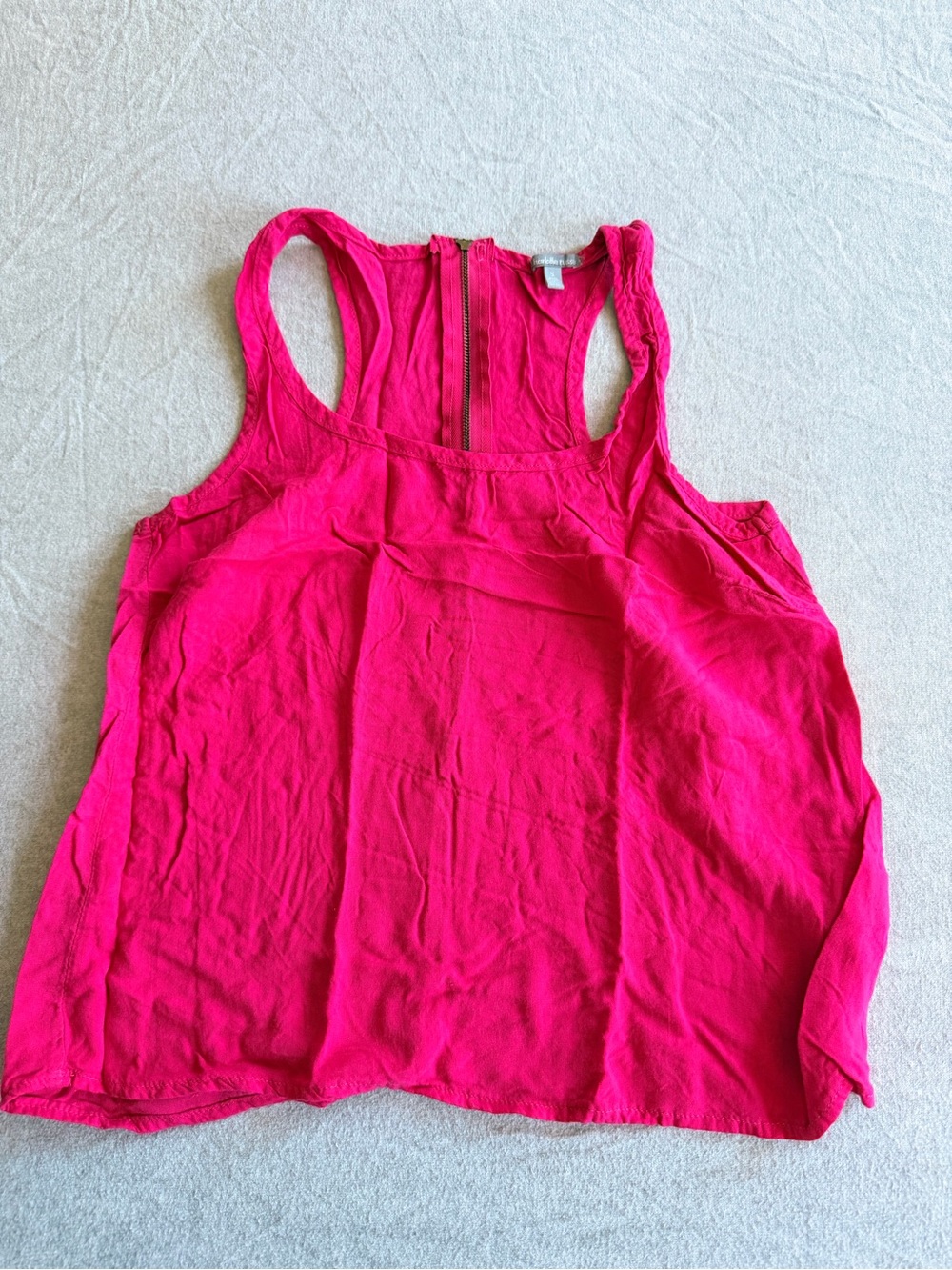Charlotte Russe Bright Pink Racerback Tank with Back Zip